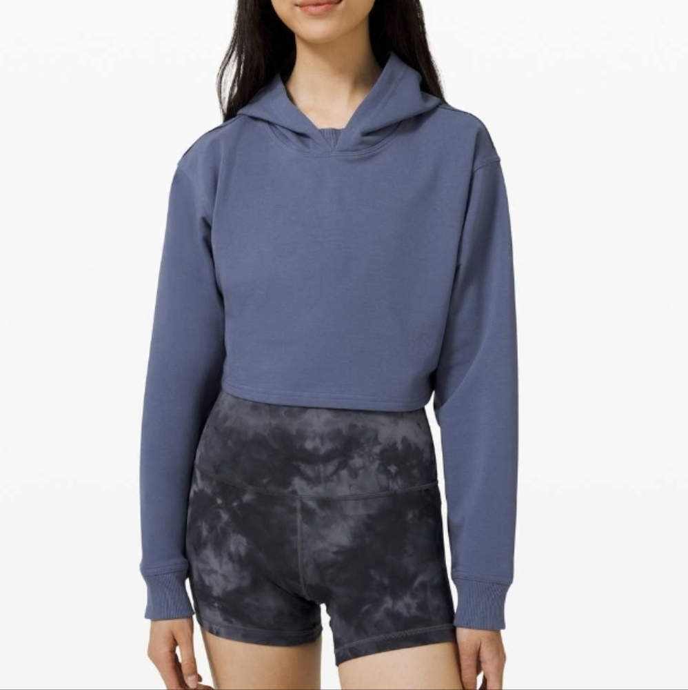 Lululemon All Yours Cropped Hoodie Size 4 Ink Blue